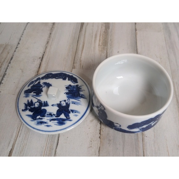 VINTAGE JAPANESE Karako Pattern Lidded Rice Bowl - Picture 6 of 7